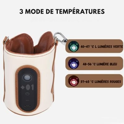 Chauffe-biberon portable | Cuir