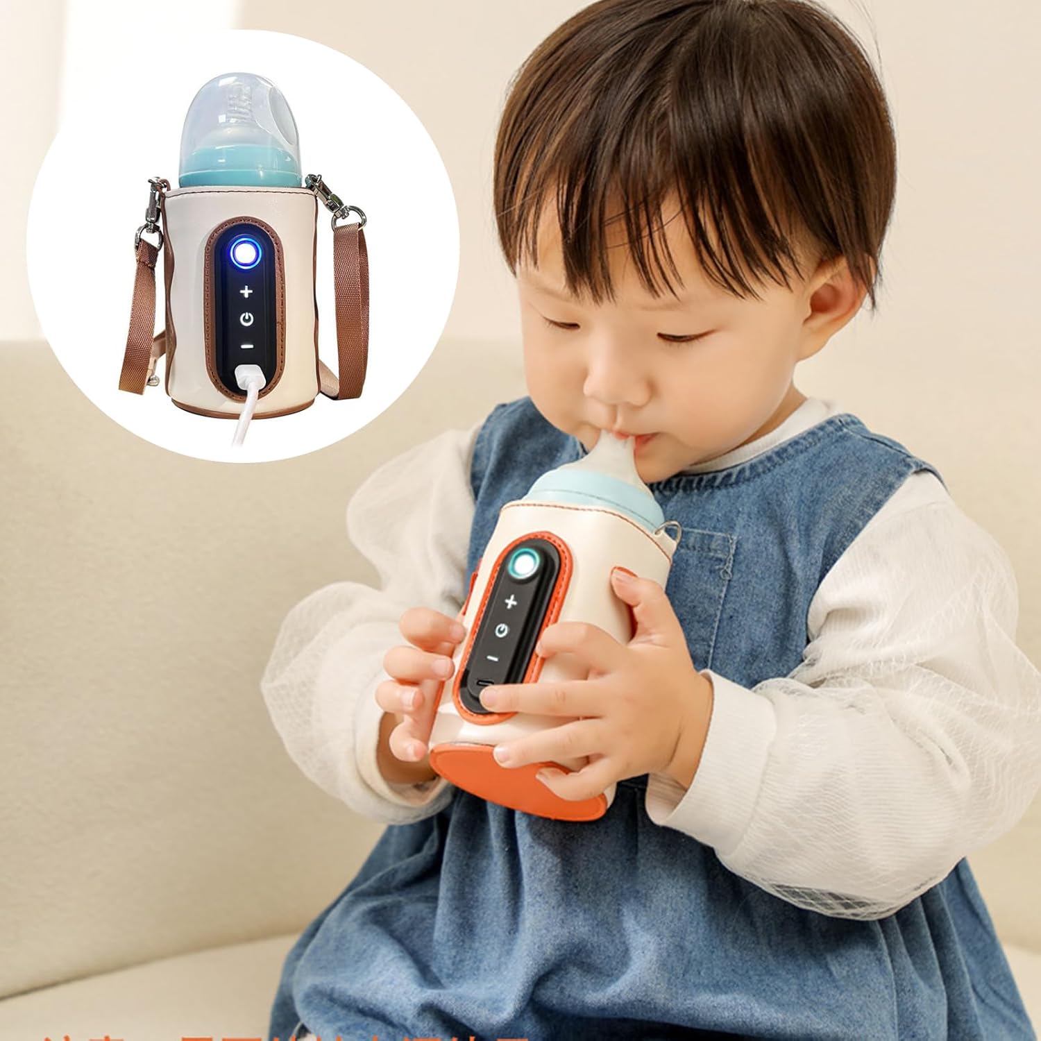 Chauffe-biberon portable | Cuir