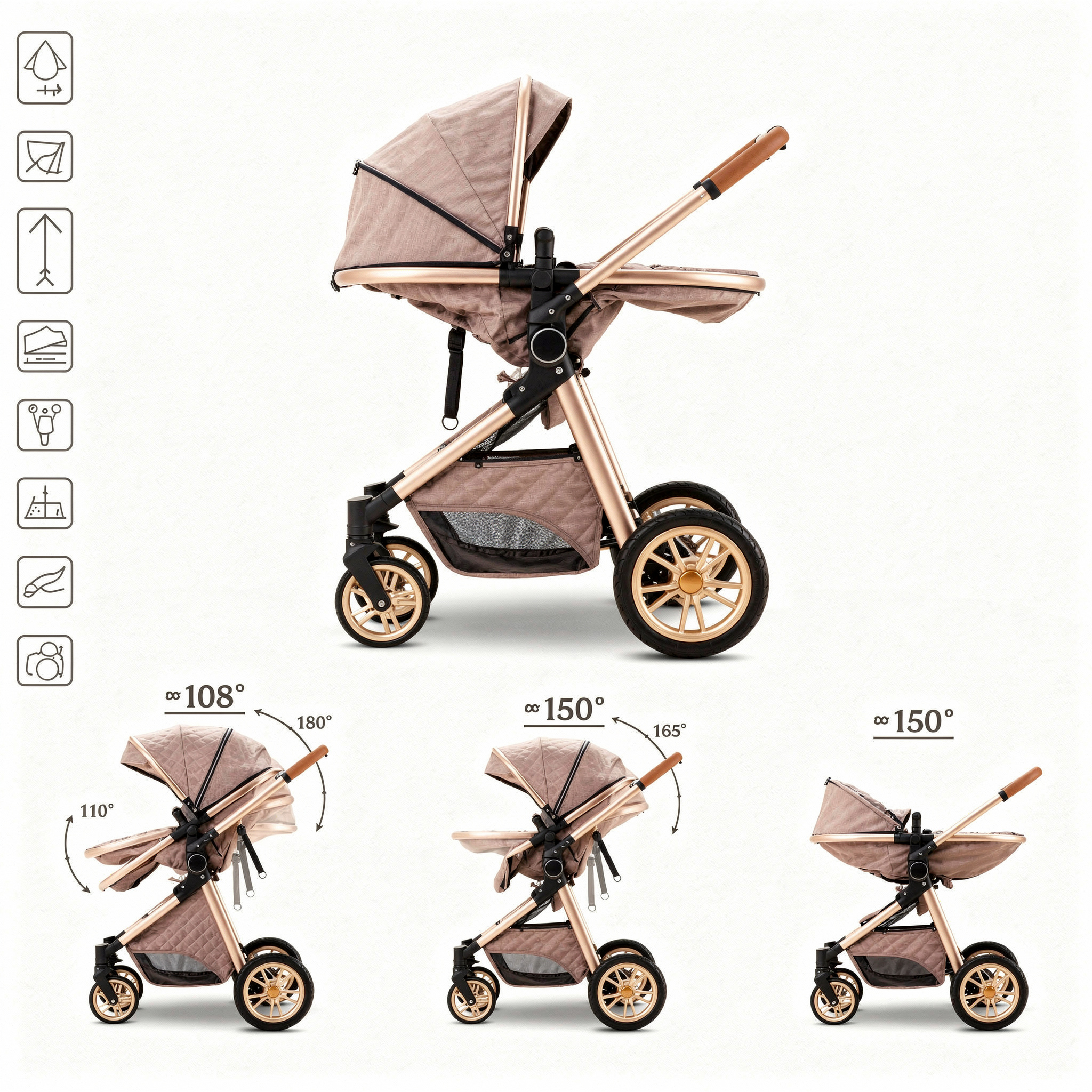 Poussette 3 en 1 | Beige