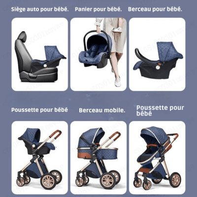 Poussette 3 en 1 | Bleu Rolly