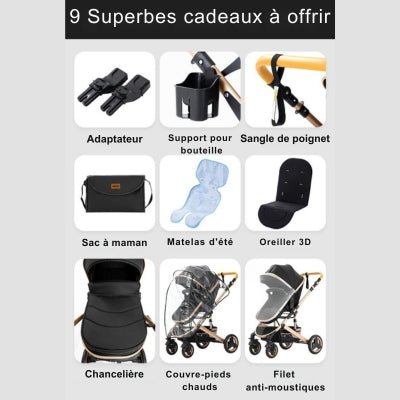Poussette 3 en 1 |  Noir
