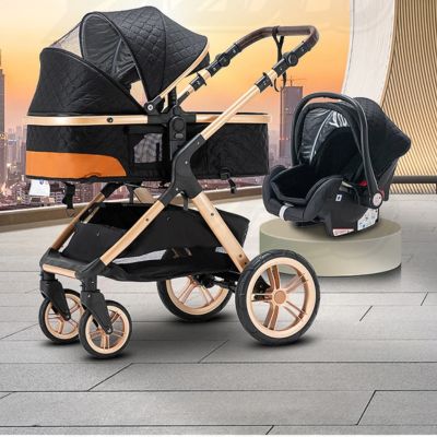 Poussette 3 en 1 | Noir et Or