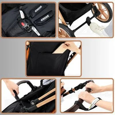 Poussette 3 en 1 | Noir et Or